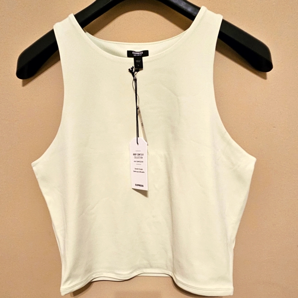 New Express Lg Body Contour Top- Mint Green